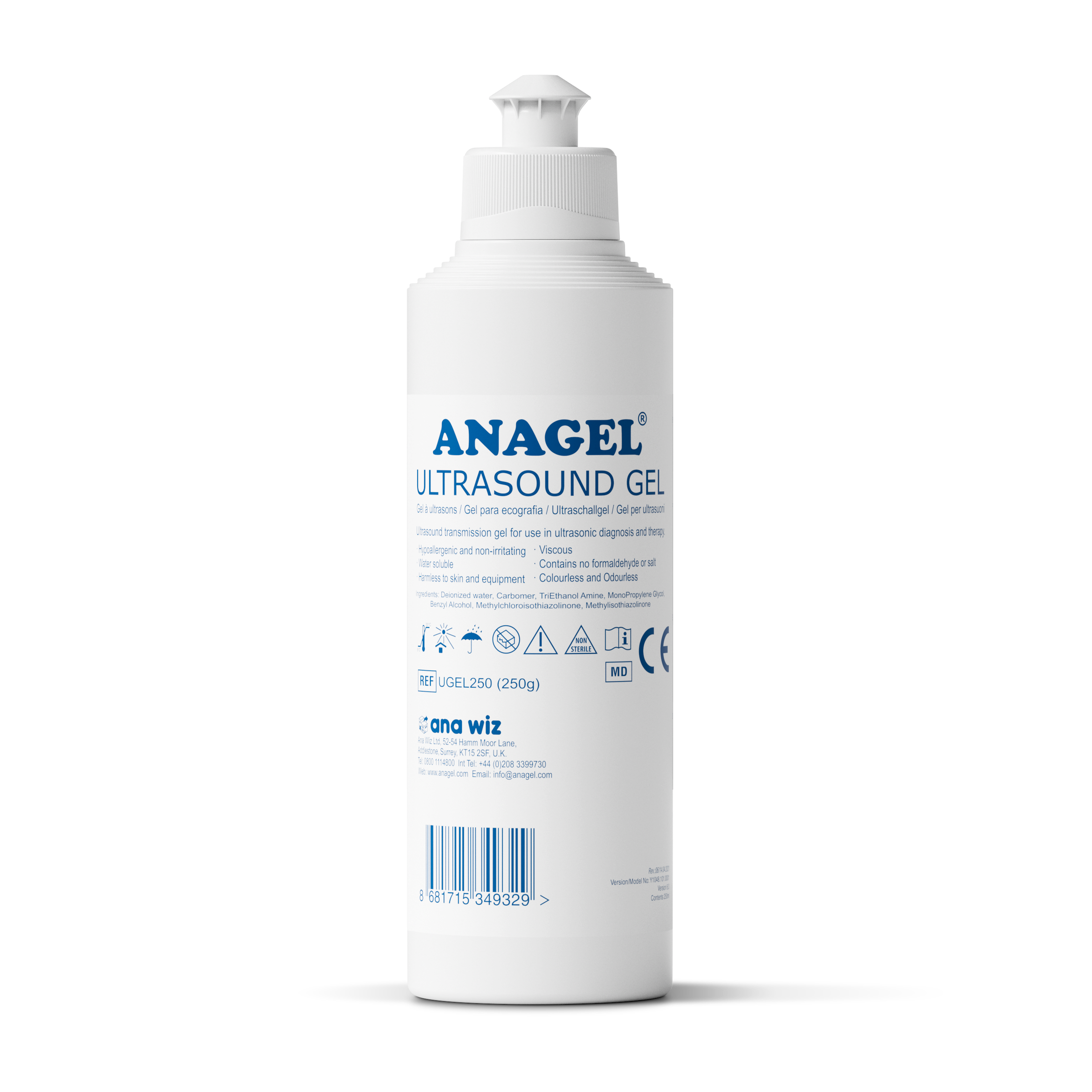 Ultrasound Gel 250ml (Case of 40 x 250ml)