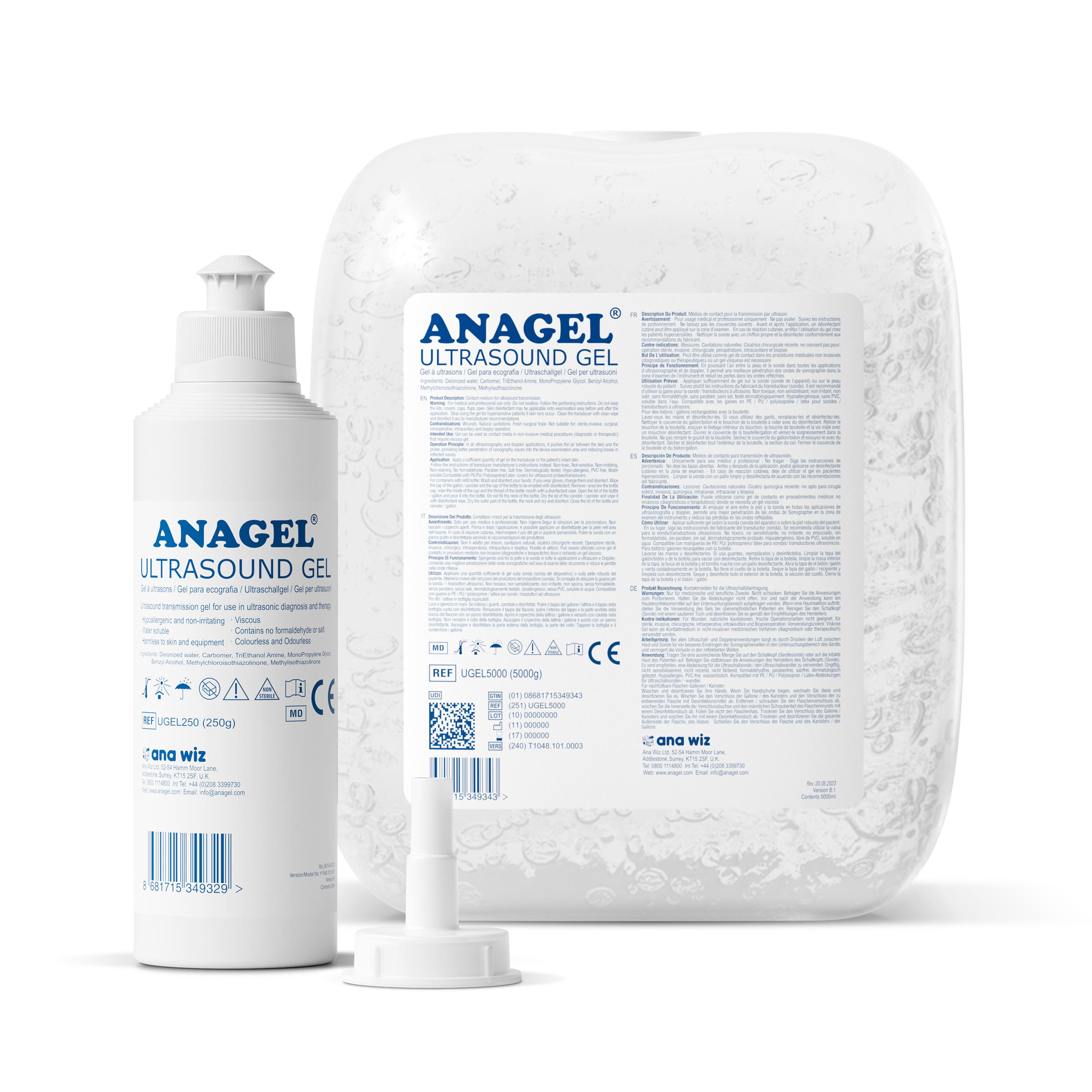 Ultrasound Gel 5 Ltr with 250ml refill bottle