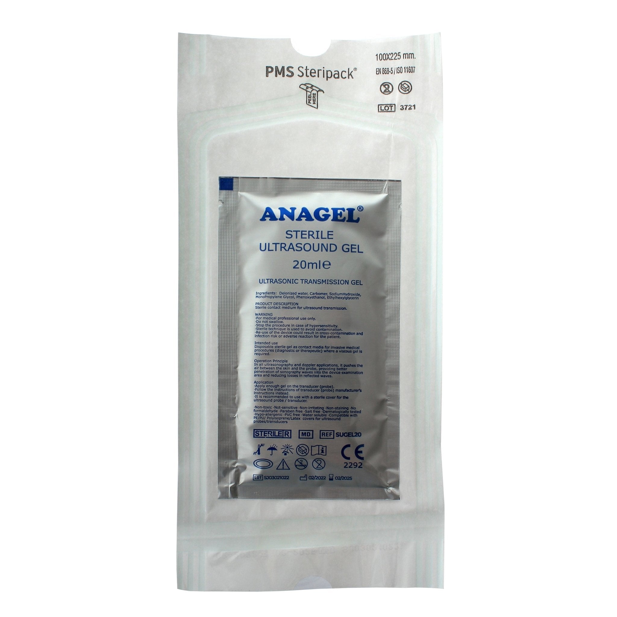 Sterile Ultrasound Gel, Single-use 20ml Sachet(s) - 1 Sachet - ANAGEL