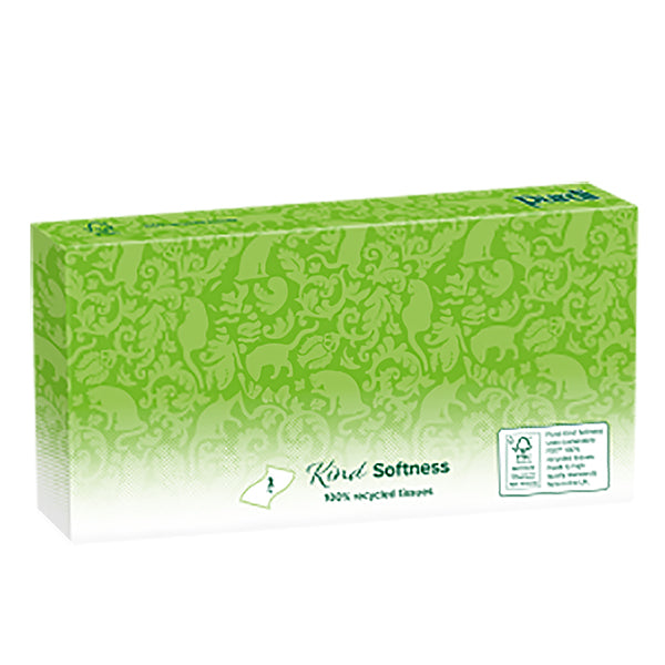 White Facial Tissues, Made from 100% Recycled Materials