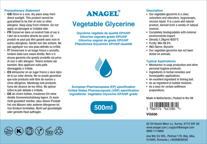 Vegetable Glycerine 500ml